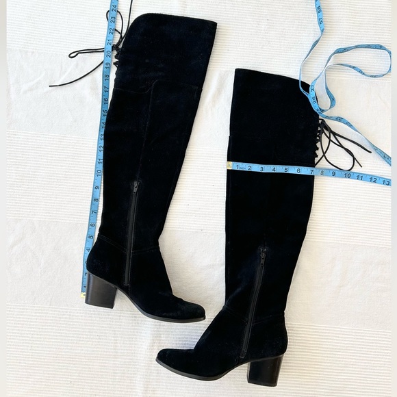 Aldo Womens Jeffres Black Suede Almond Toe Over Knee Boots - Picture 14 of 16